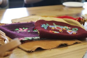 Medicine pouches made during the workshop.