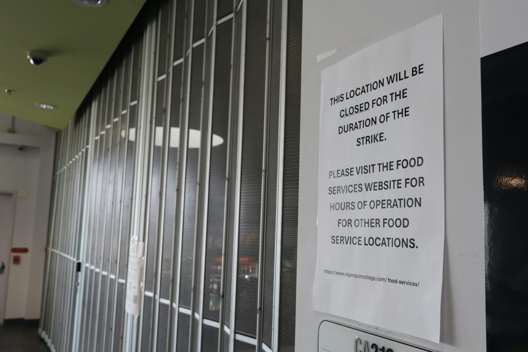 The Fix Eatery in the ACCE building was closed for the strike.