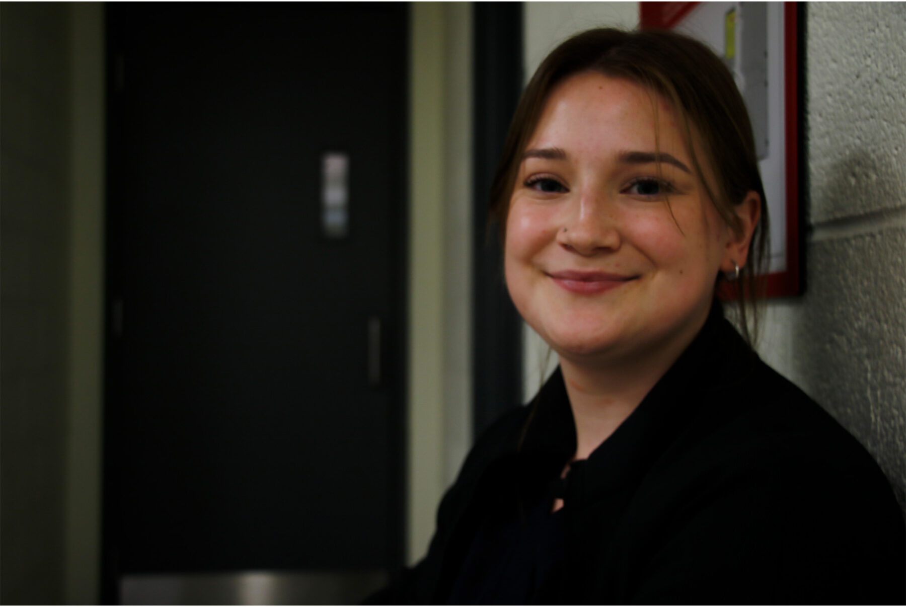Rebecca Charman poses for a photo while studying in the B-building on Sept. 17.