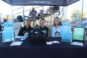 From left to right: Kate Ardington, SA marketing officer, Abby Muir, Food Cupboard co-ordinator, Elyse Fowler, SA marketing officer