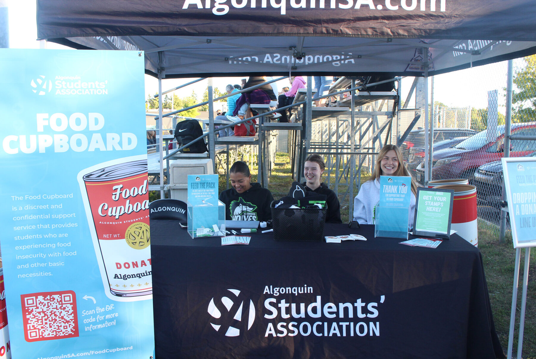 The Food Cupboard donation table at the 