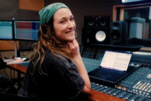 Charae Degrow in the studio at Algonquin College