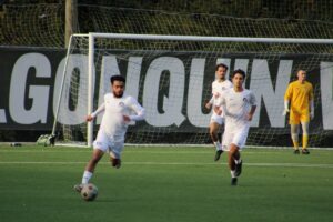 The Wolves charging down the field in the second half.