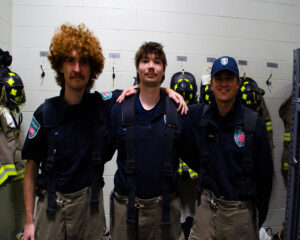 Pre-firefighting students Oliver Lea (left) Joe Power (middle) Max von Althen (right)