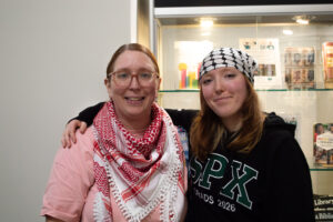 Tracy (L) and Maeve posing for a photo before experiencing the show