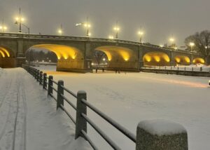 Nighttime walk along the Ottawa Canal.