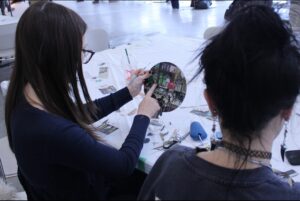 Jorja Patterson (Right) and Charlotte Cameron (Left) admiring their artwork.