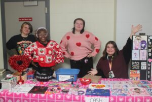 Drawing foundations shop crew posing for a photo. (Pictured from left to right: Vinny McMillen, Claudine Ingabire, Patrick L'Heureux, Emilie Leger)