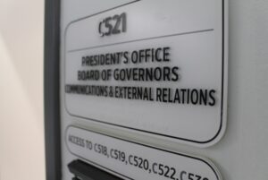 Image of the sign outside the Board of Governors office