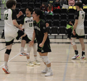 Player of the game Noaki Nakashima celebrating