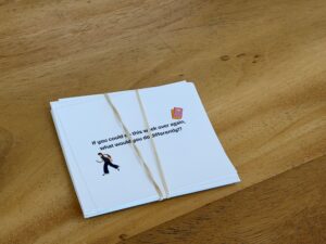 A deck of ice breaker questions.