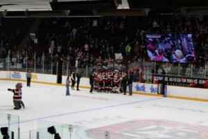 Ottawa 67's rip off X number two on boards at TD Place on March 29, 2026 after Game Two victory