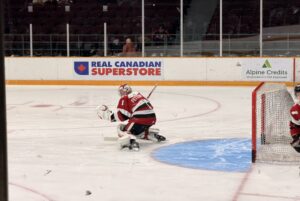 Ryder Fetterolf takes warmups in preparation for game one at TD Place on March 27, 2026
