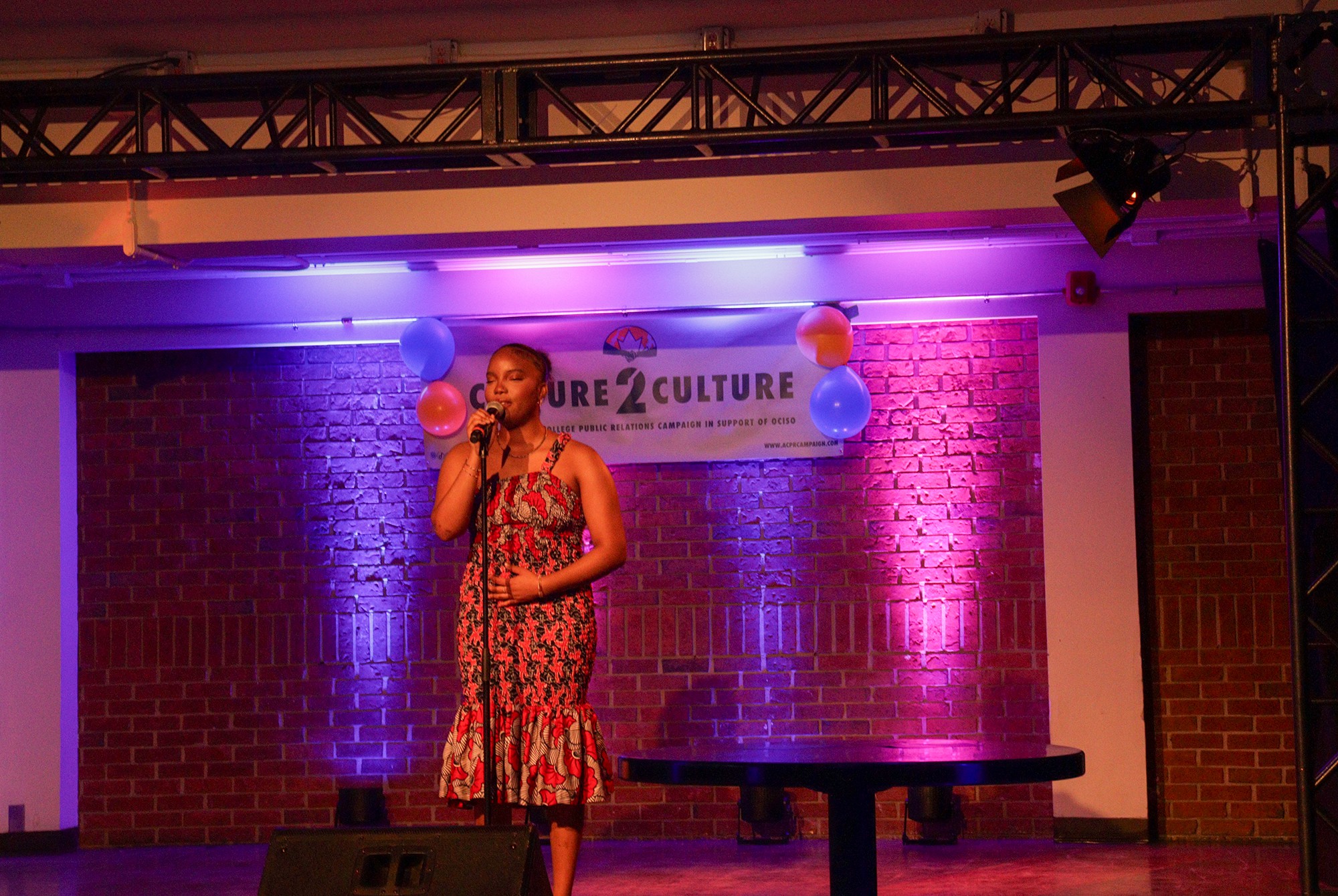 Savanah Negari both performed at the event and helped fellow students from Algonquin College's PR program host the evening.