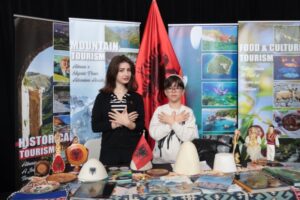 The Albania team with their display during Algonquin College’s Celebration of Cultures.