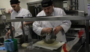 Algonquin culinary student shedding cheese