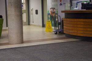 Carts are available for students moving out, located in the main lobby at the front desk at R-building.