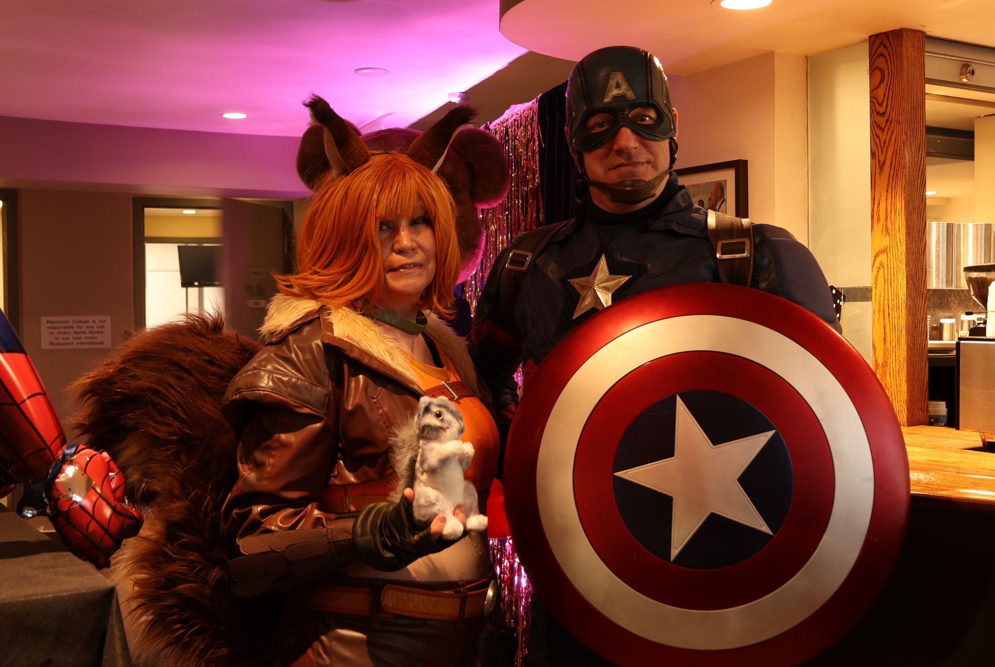 League of Superheroes volunteers, Captain Marvel and Squirrel Girl.