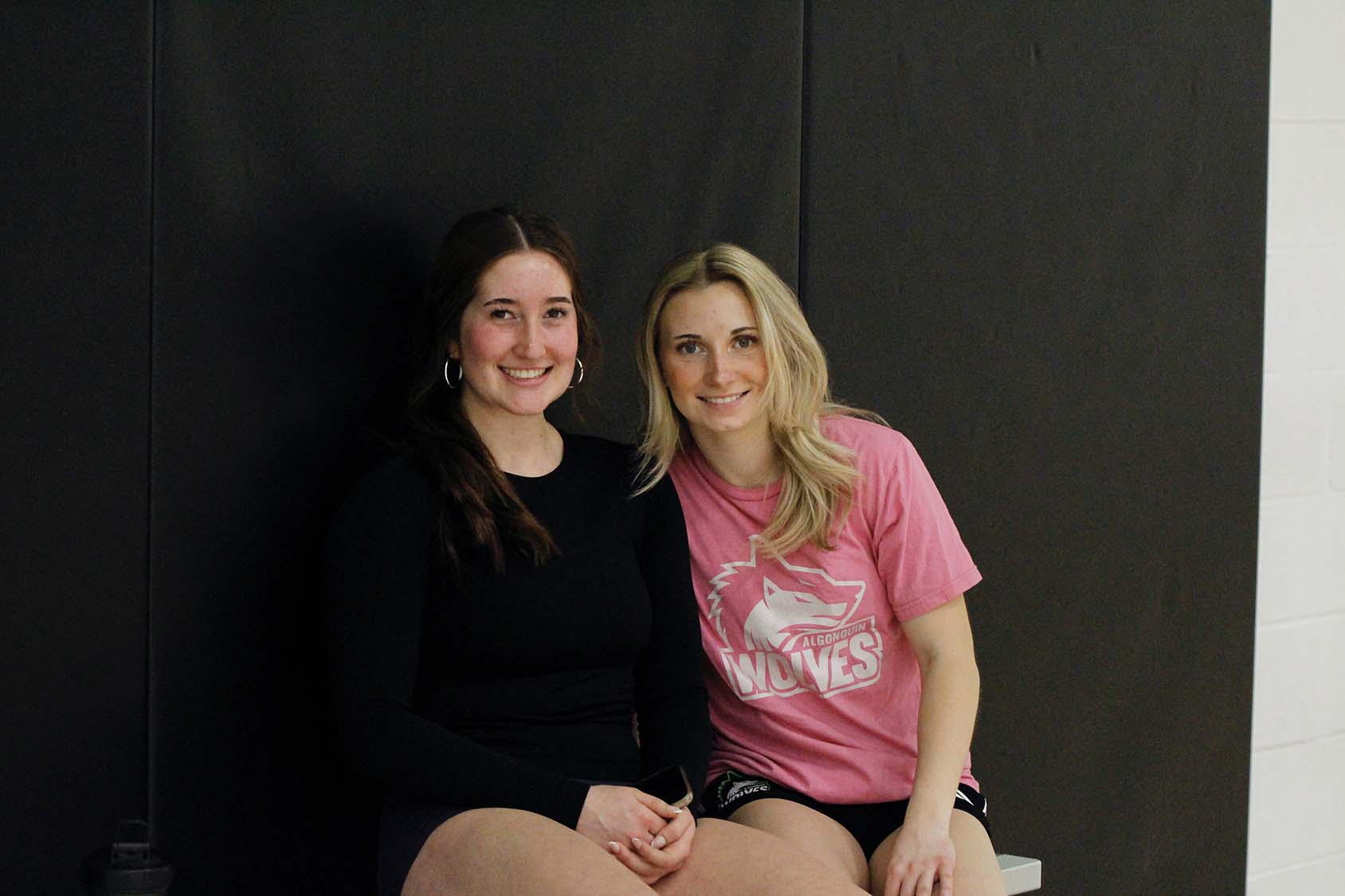 Mercedes Veninga (left) and Mallory Armstrong(right), taking a break from the gruelling competition.