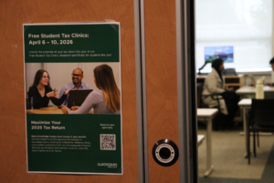 Outside of Algonquin College's tax service clinic in the CA-Building on April 7.