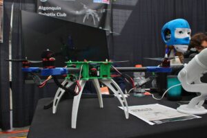 The club's drone was centre stage at GCXpo, drawing attention from potential sponsors.