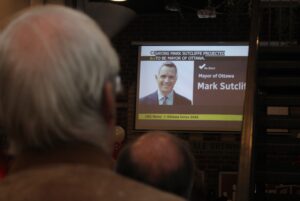 The energy in Beyond the Pale changed from excitement to disappointment as CBC announced it's mayoral projection.