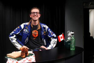Dade Dullemond poses in one of Ross Video's studio rooms.